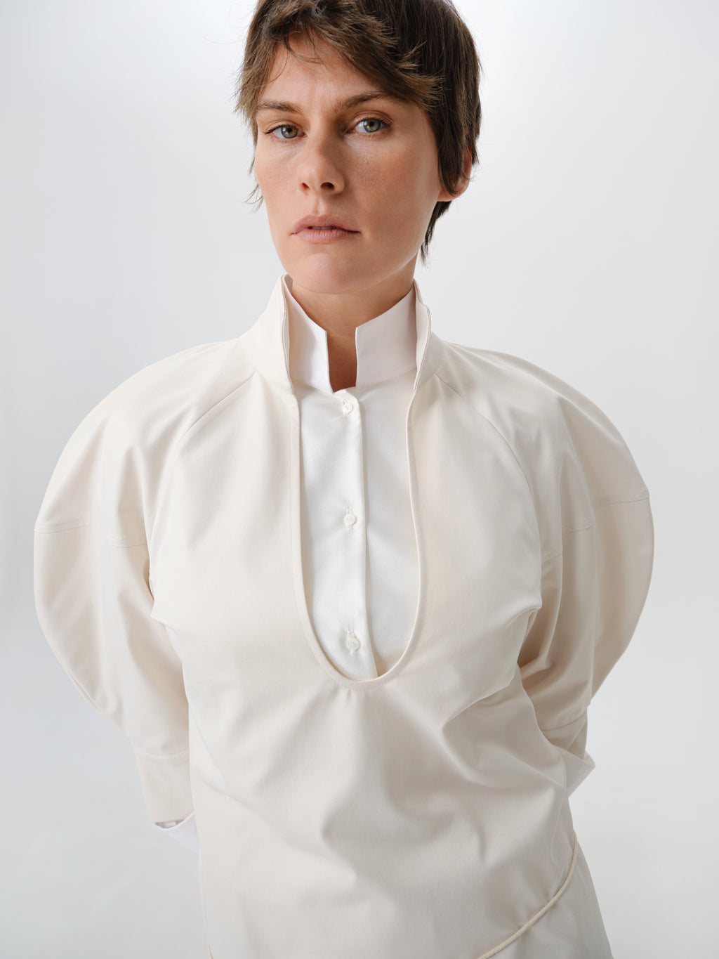 Grey-Beige Shirt “Structure”