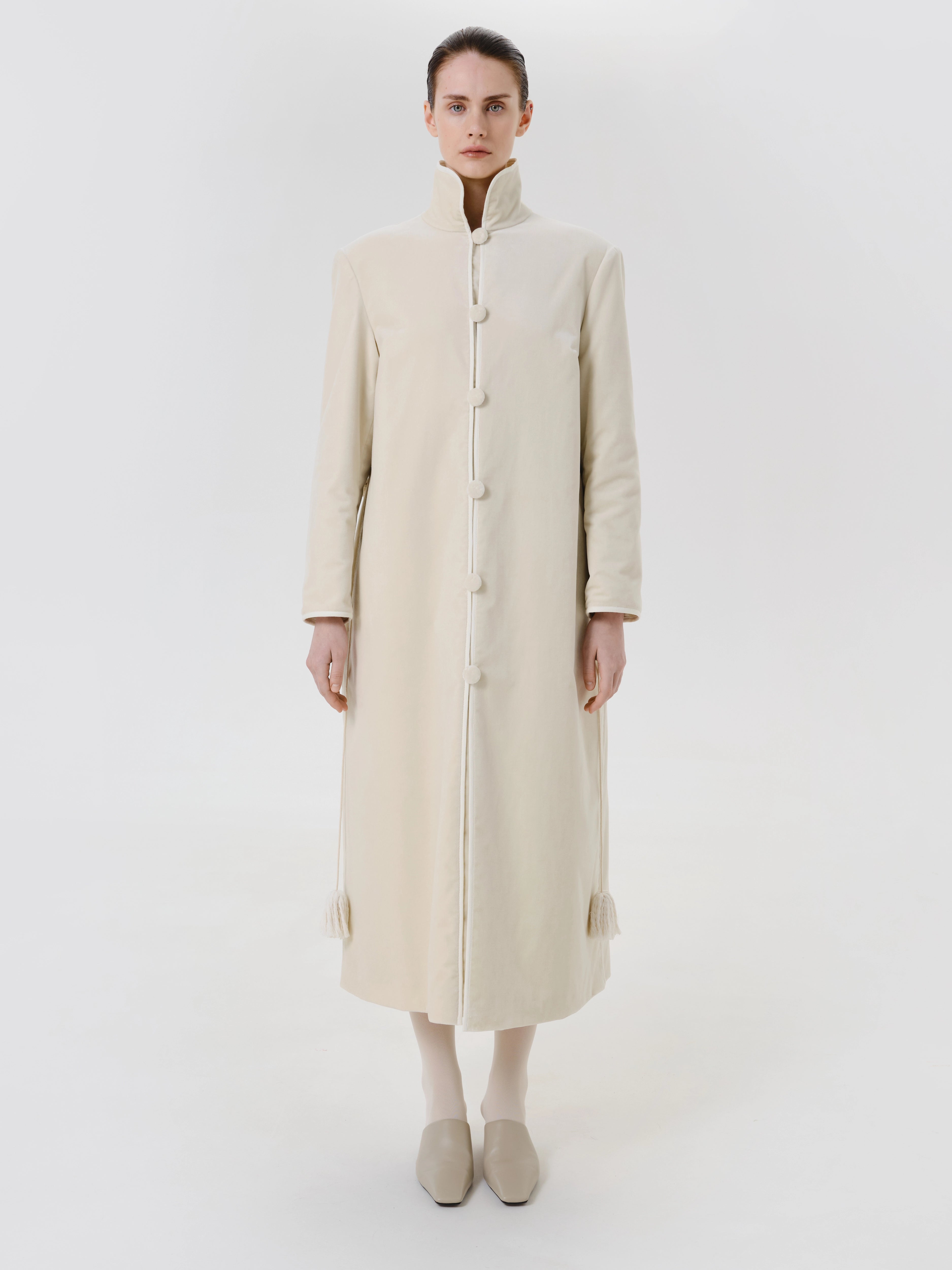 Ivory Velvet Coat