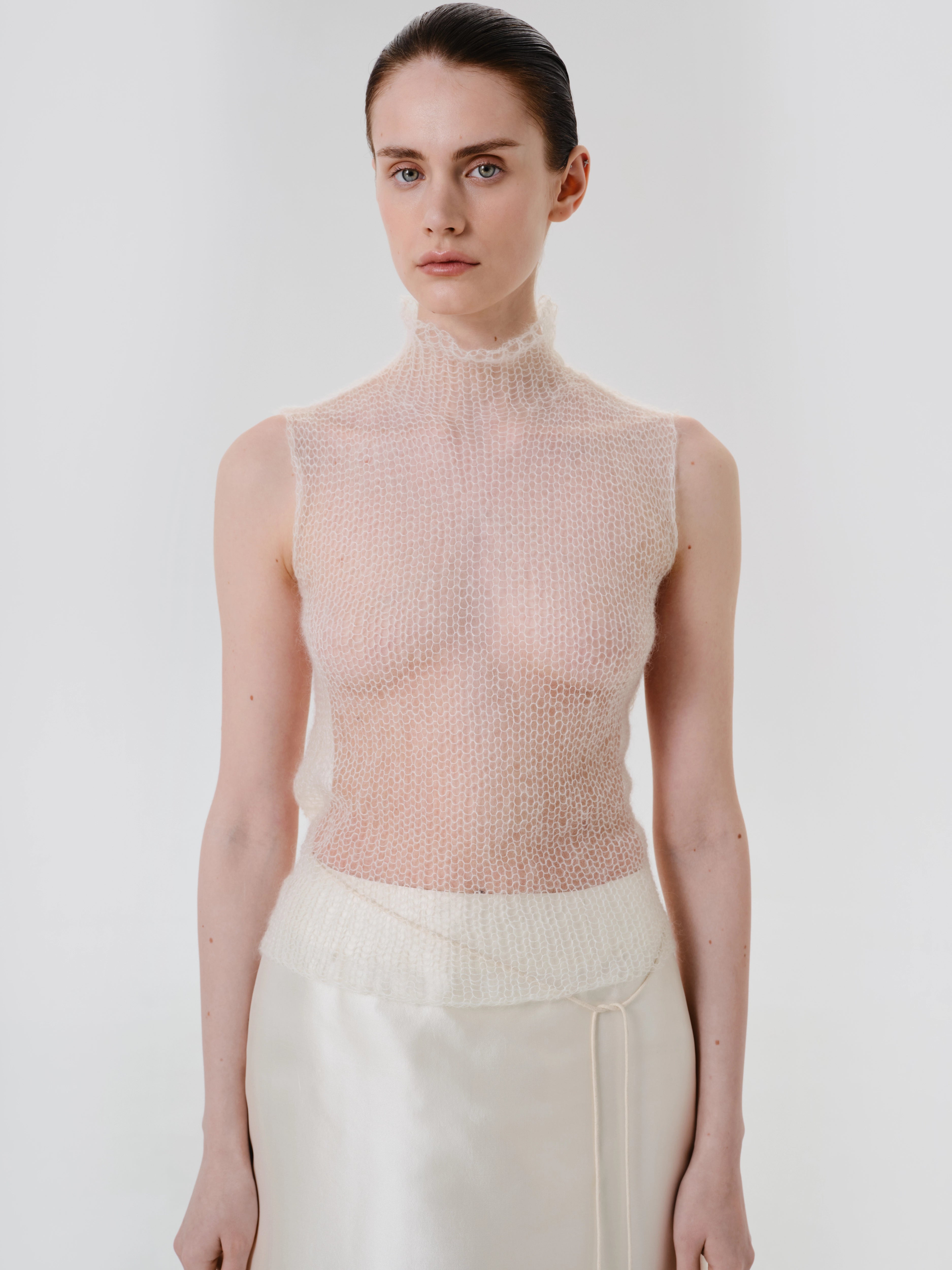 Sheer Knit Top “Soft Skin”