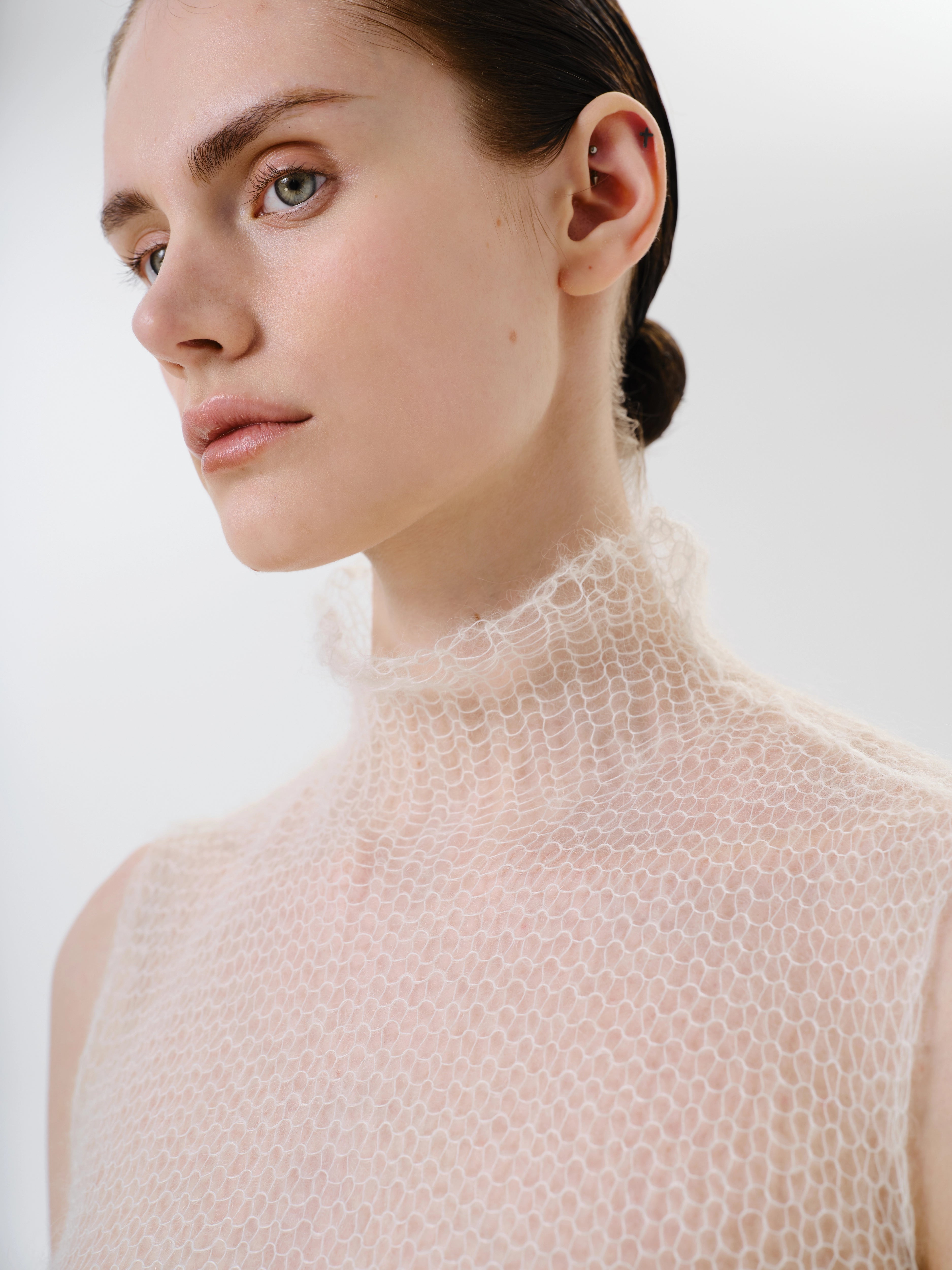 Sheer Knit Top “Soft Skin”