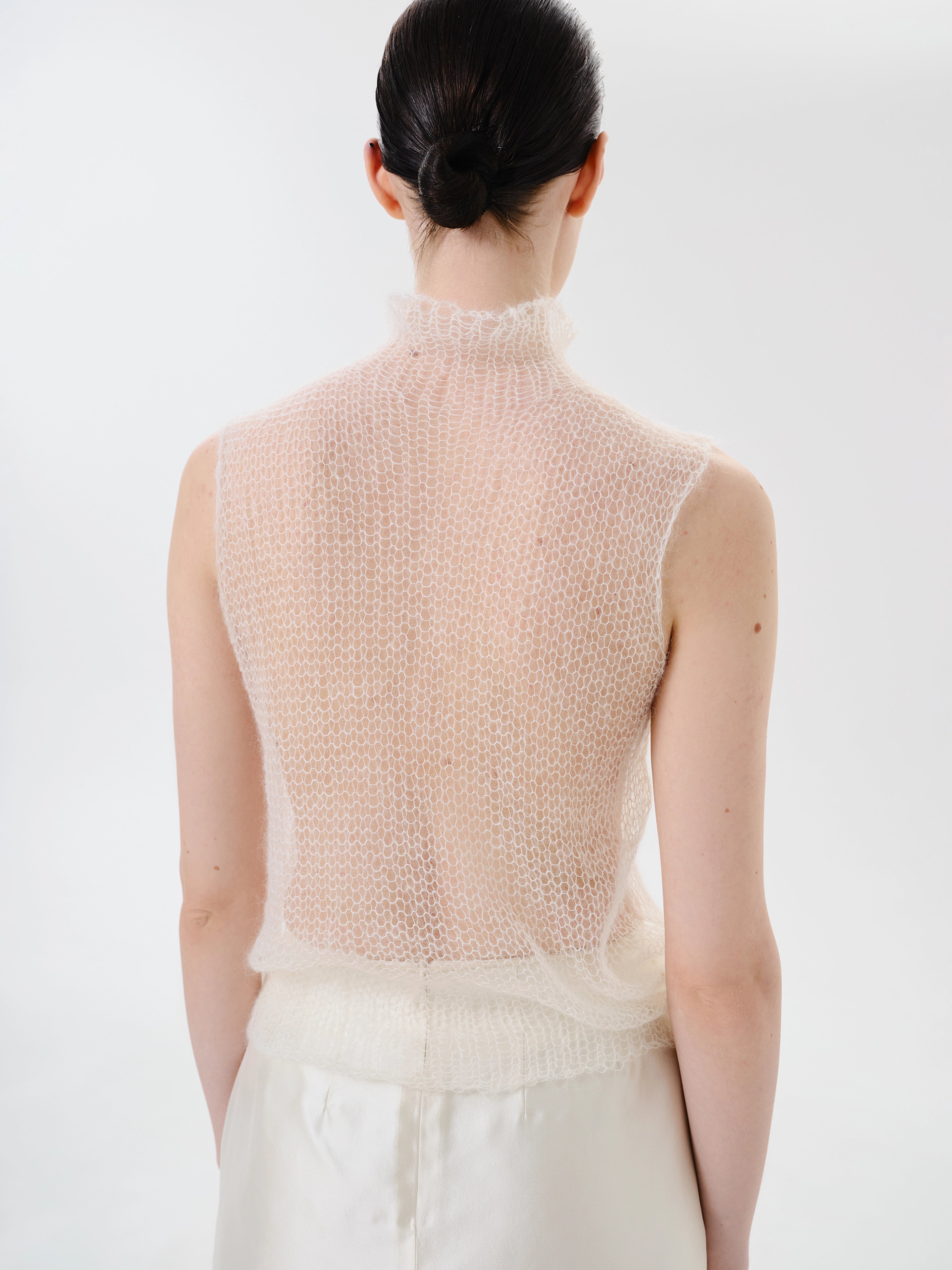 Sheer Knit Top “Soft Skin”