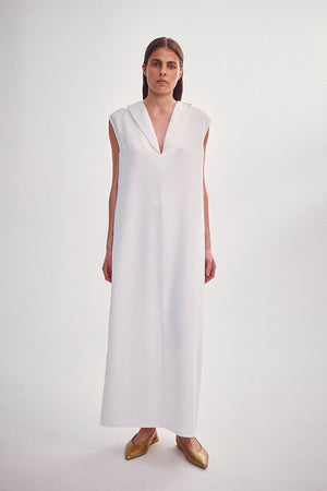 Dress with embroidered collar