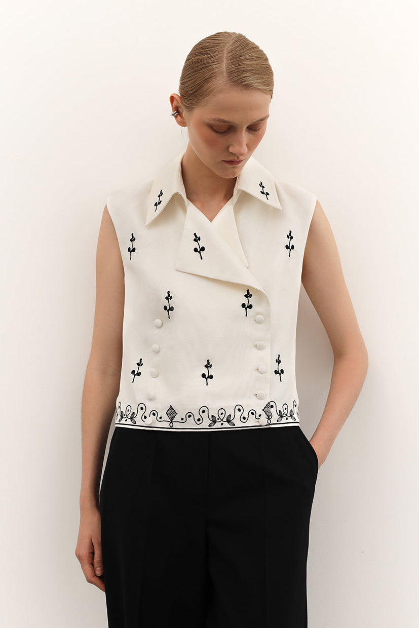 Vest with embroidery