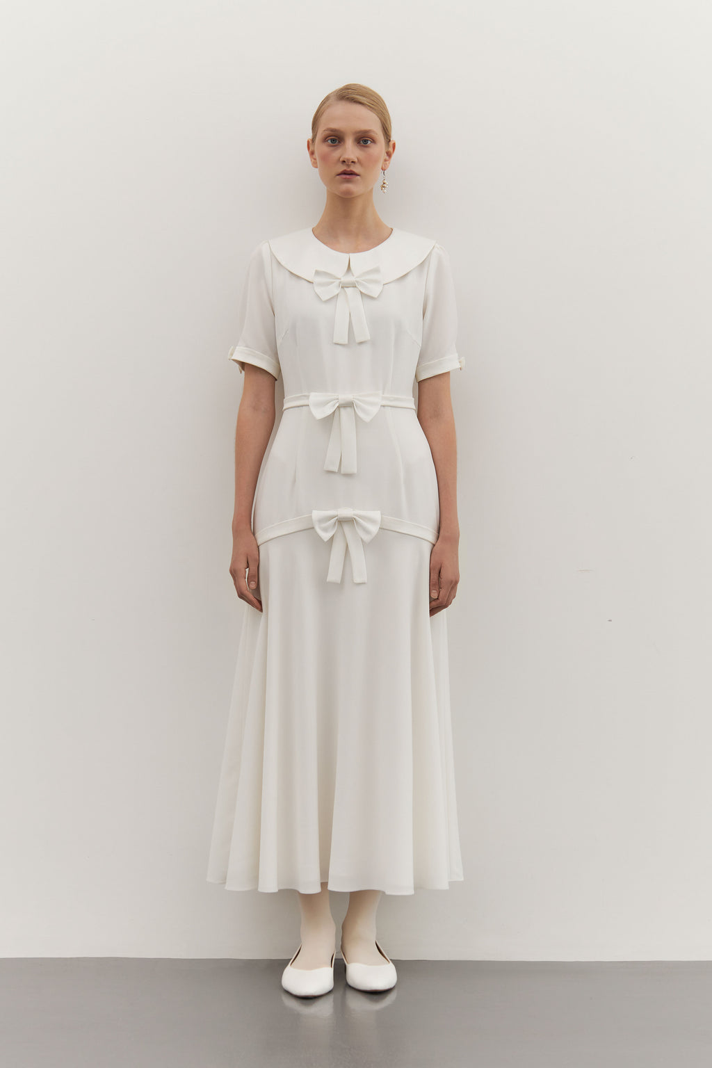 WHITE MIDI DRESS