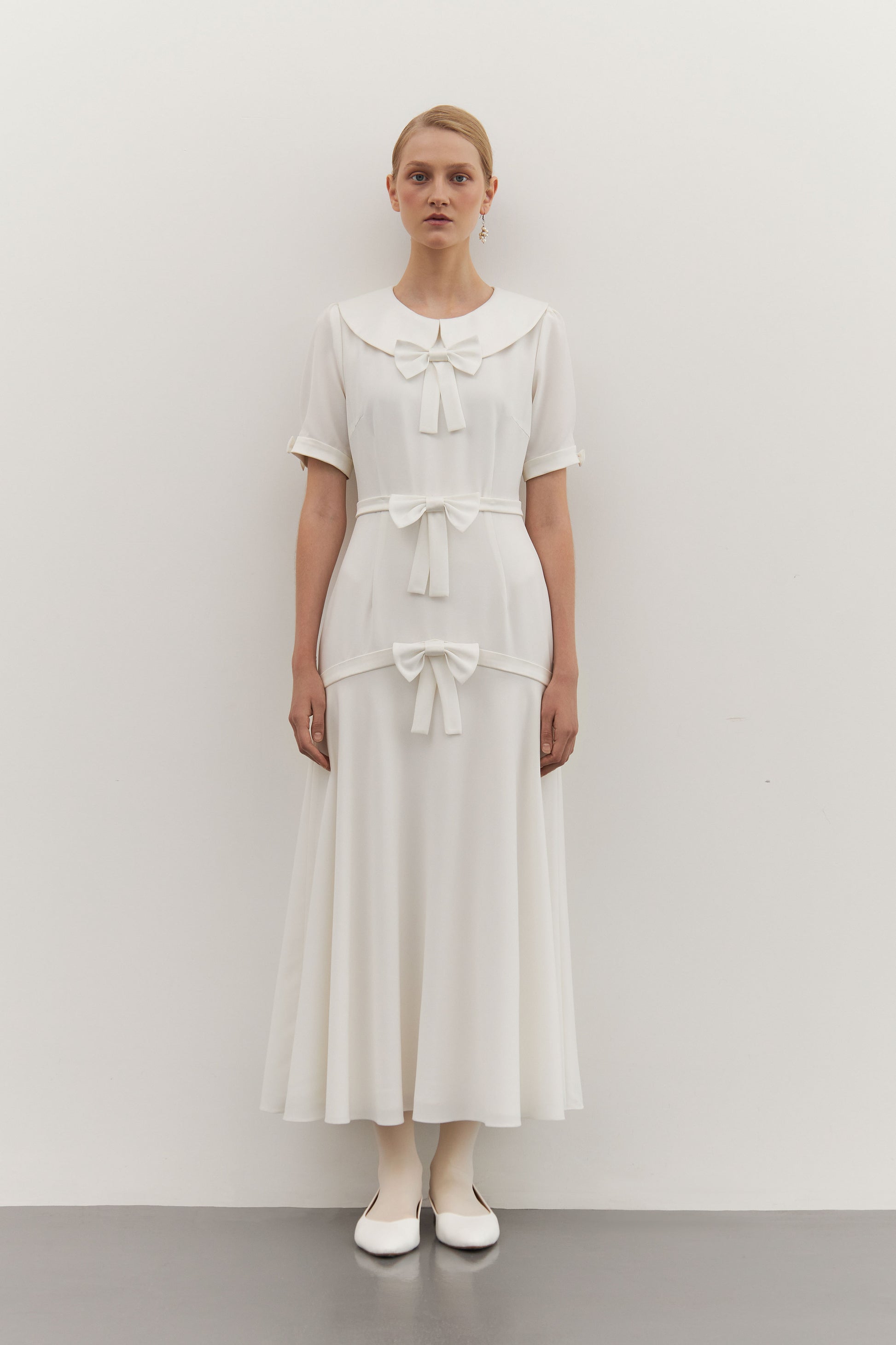 WHITE MIDI DRESS