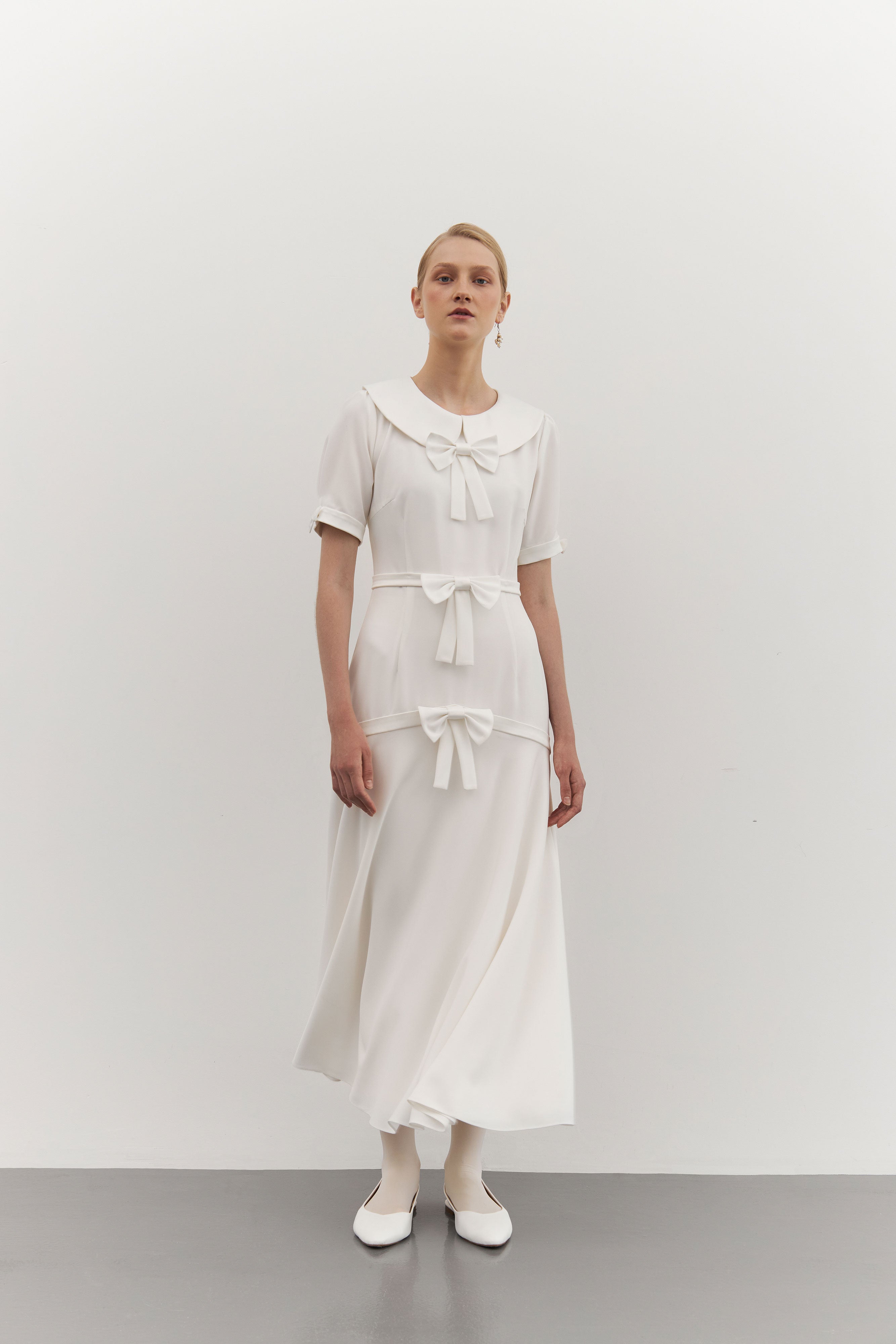 WHITE MIDI DRESS