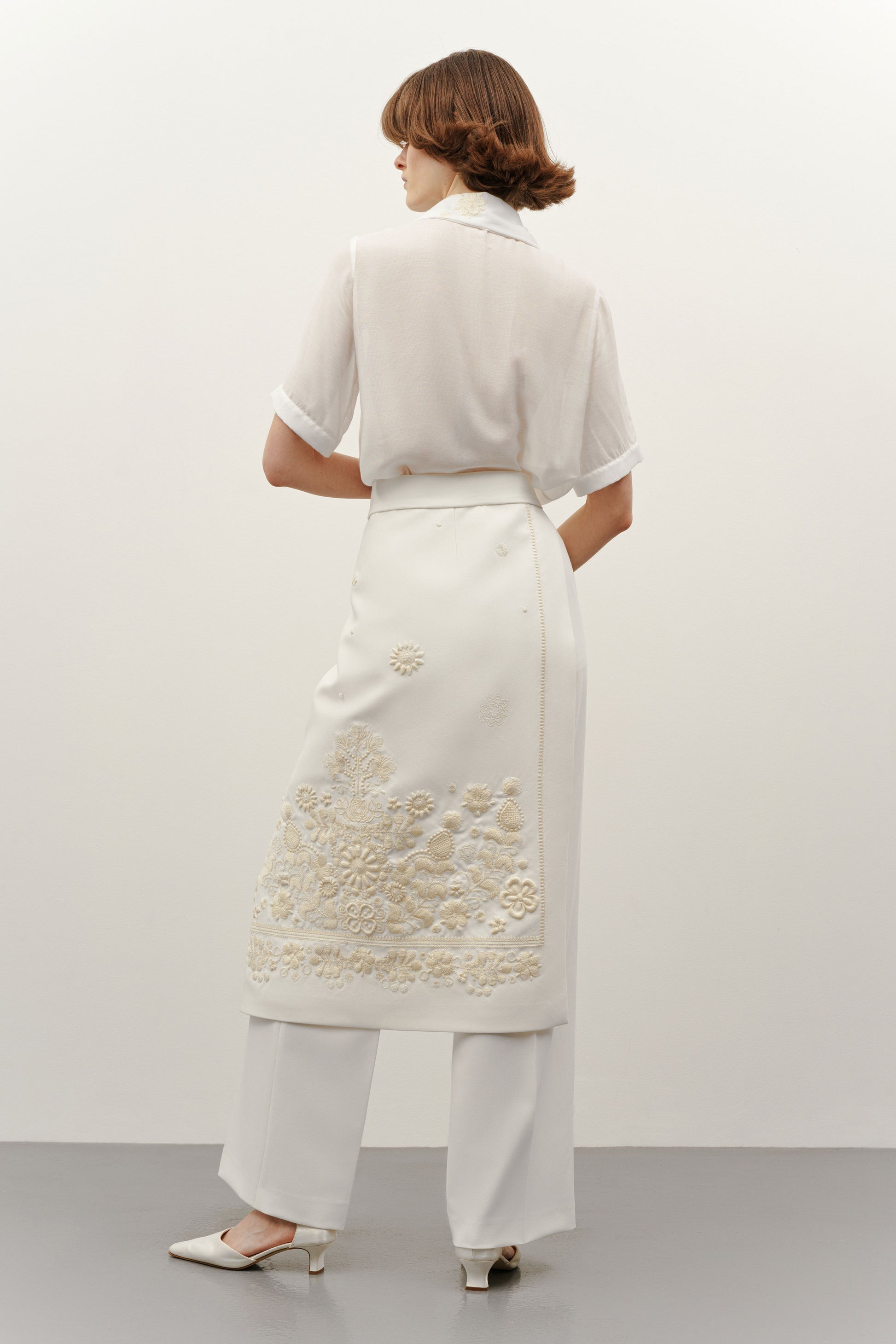 MILK SILK SHIRT “ORNAMENT”