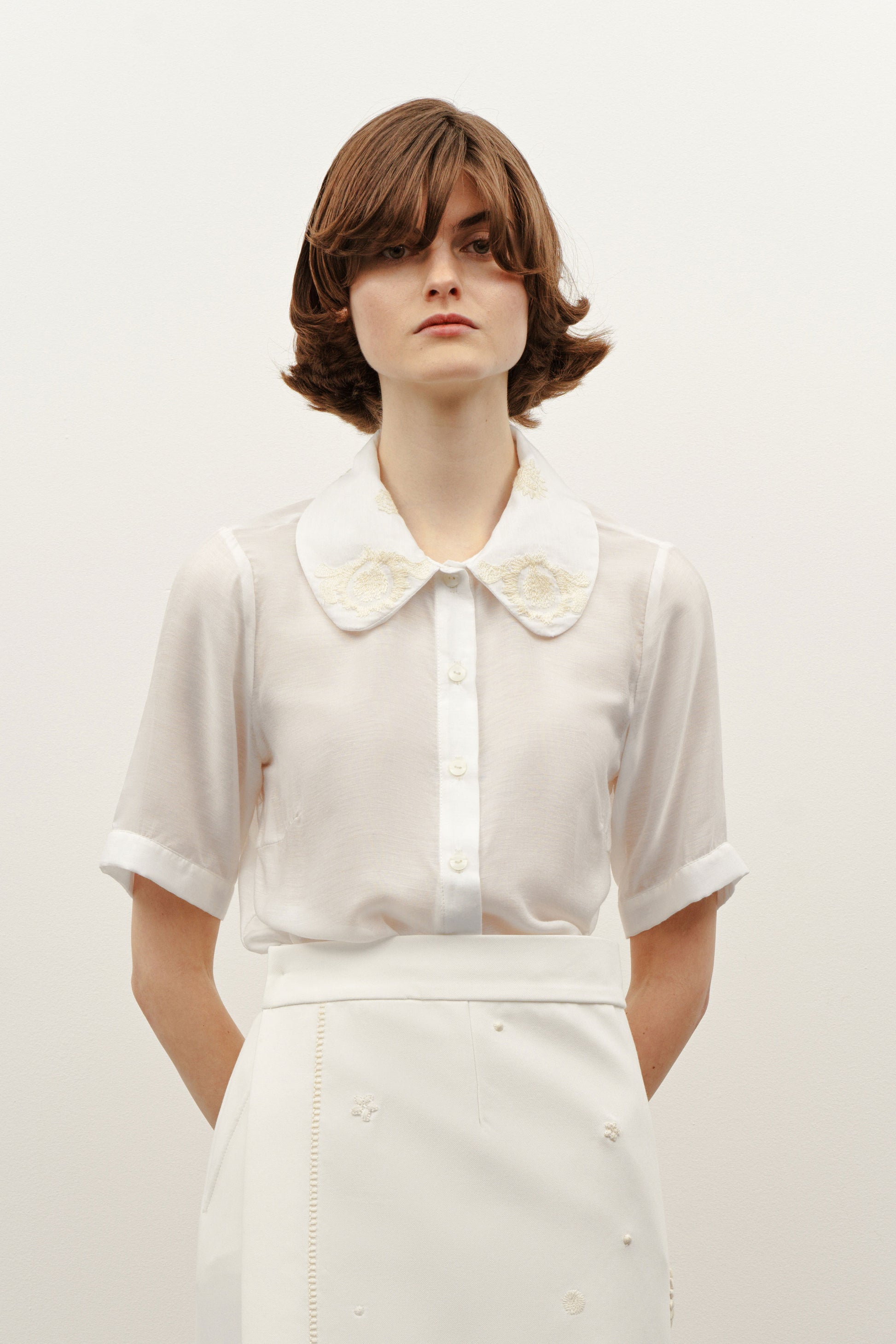 MILK SILK SHIRT “ORNAMENT”