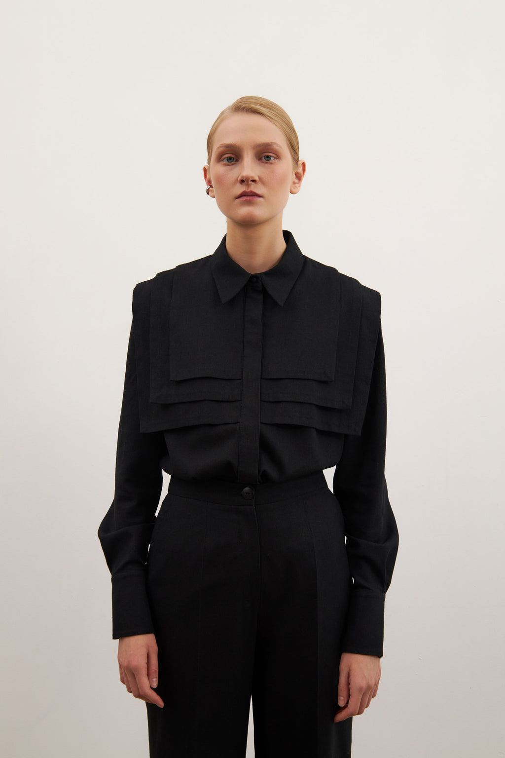 Black linen shirt