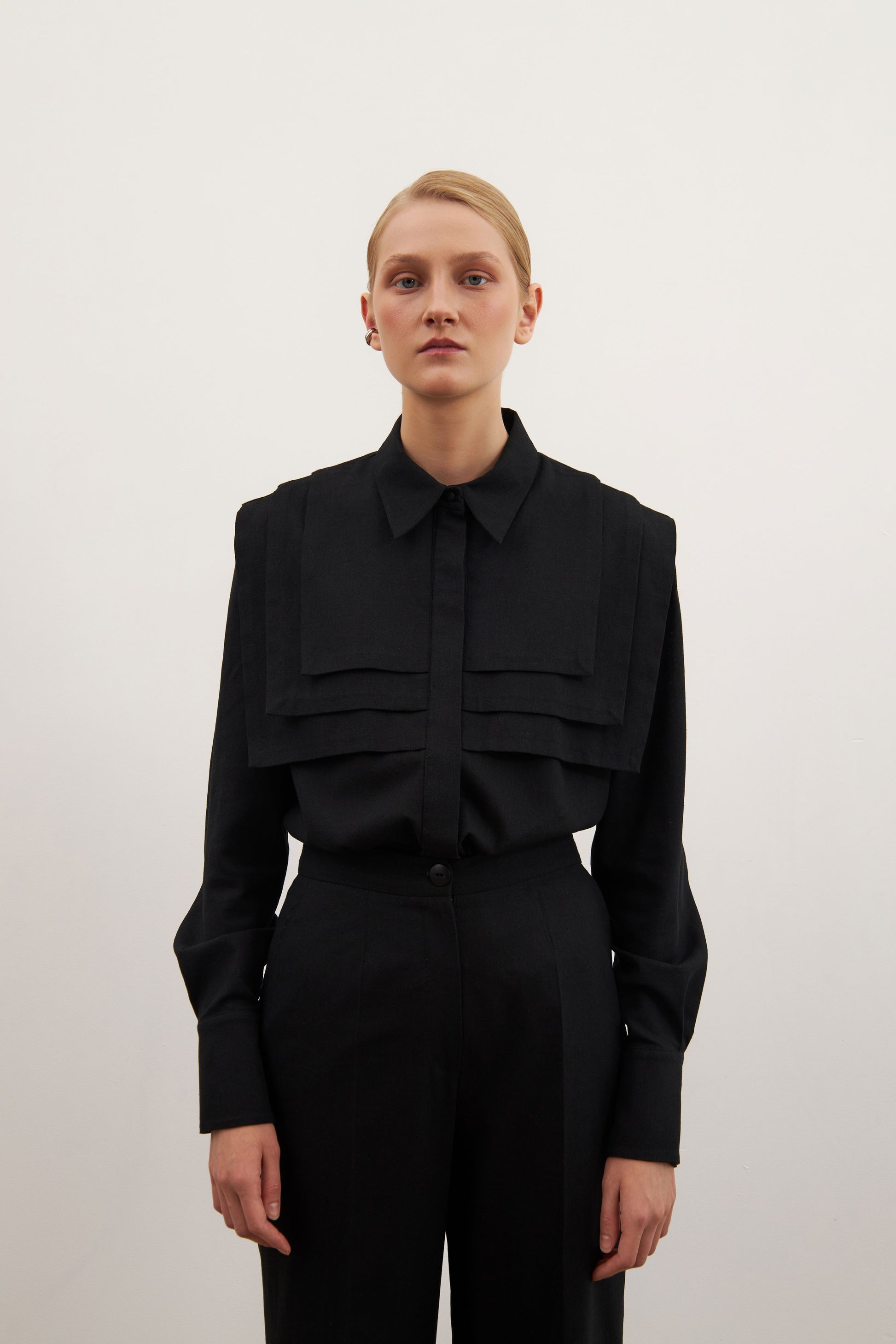Black linen shirt