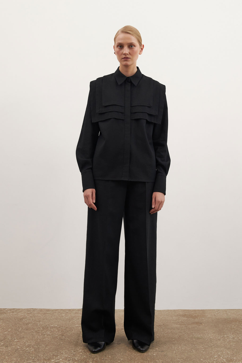 Black linen shirt
