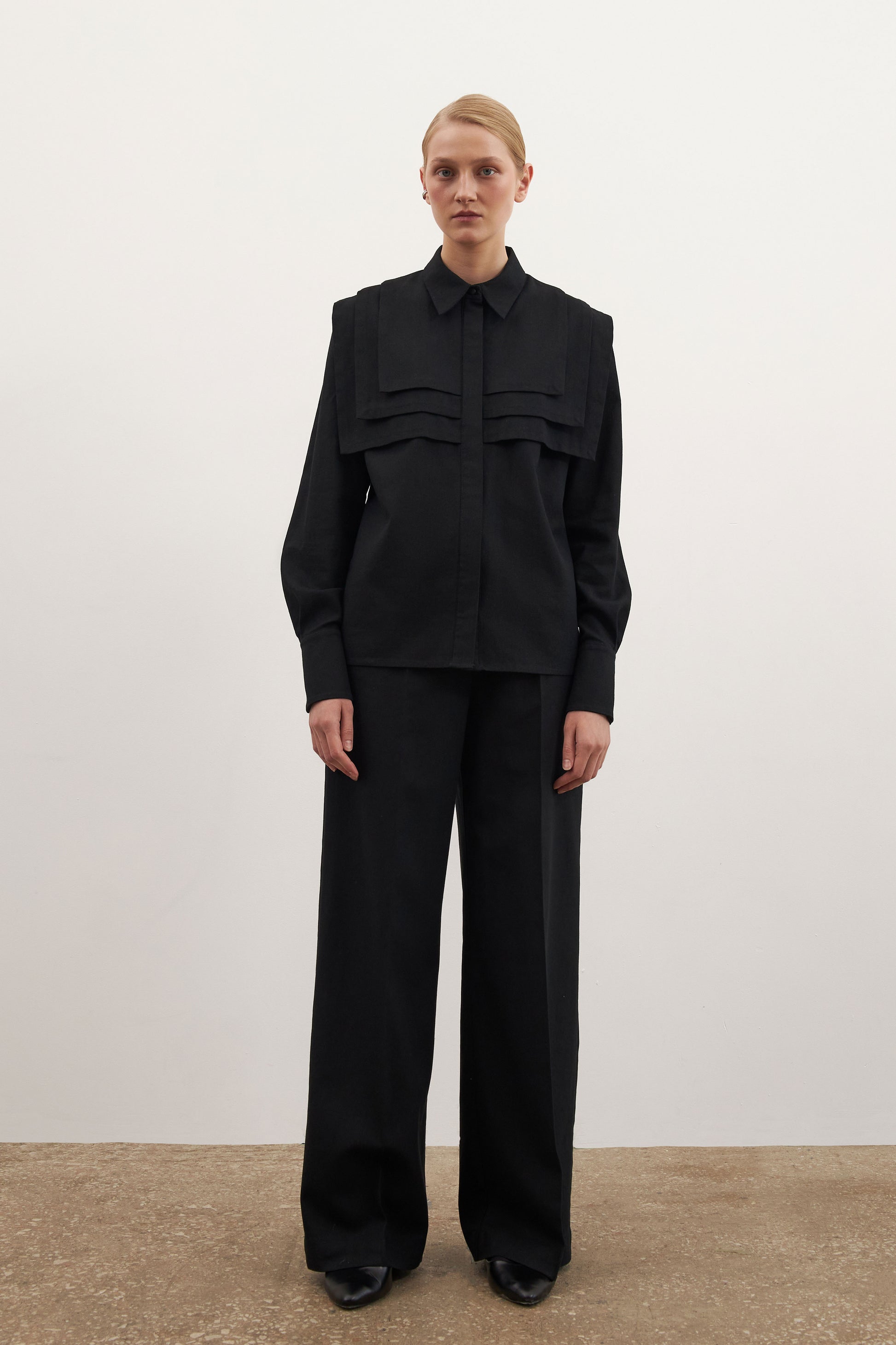 Black linen shirt