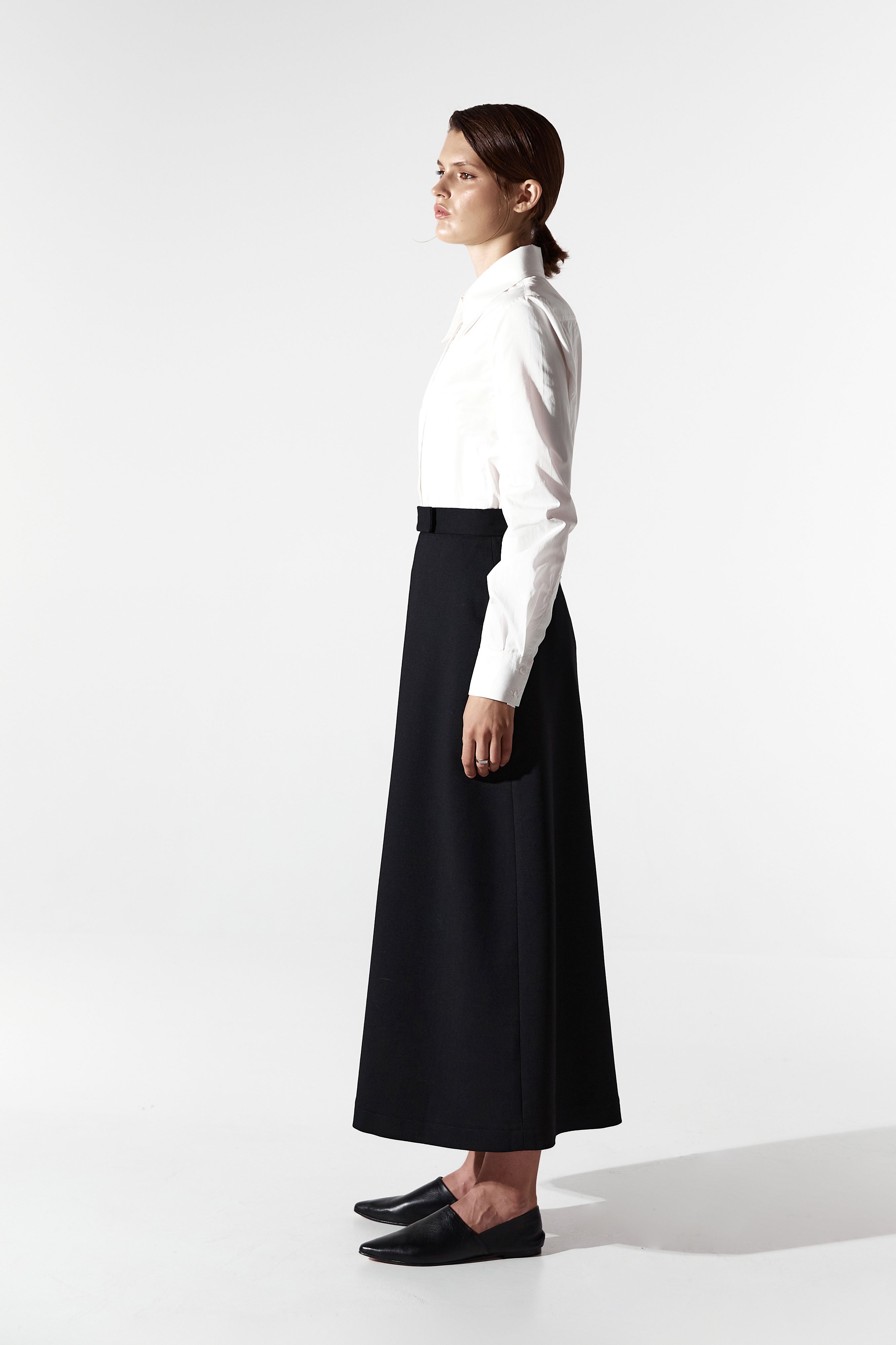 Black midi skirt