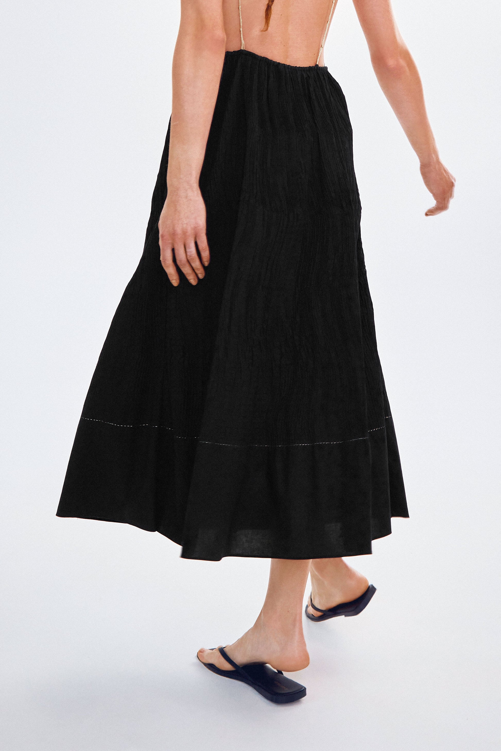 Handmade dress with gold knots