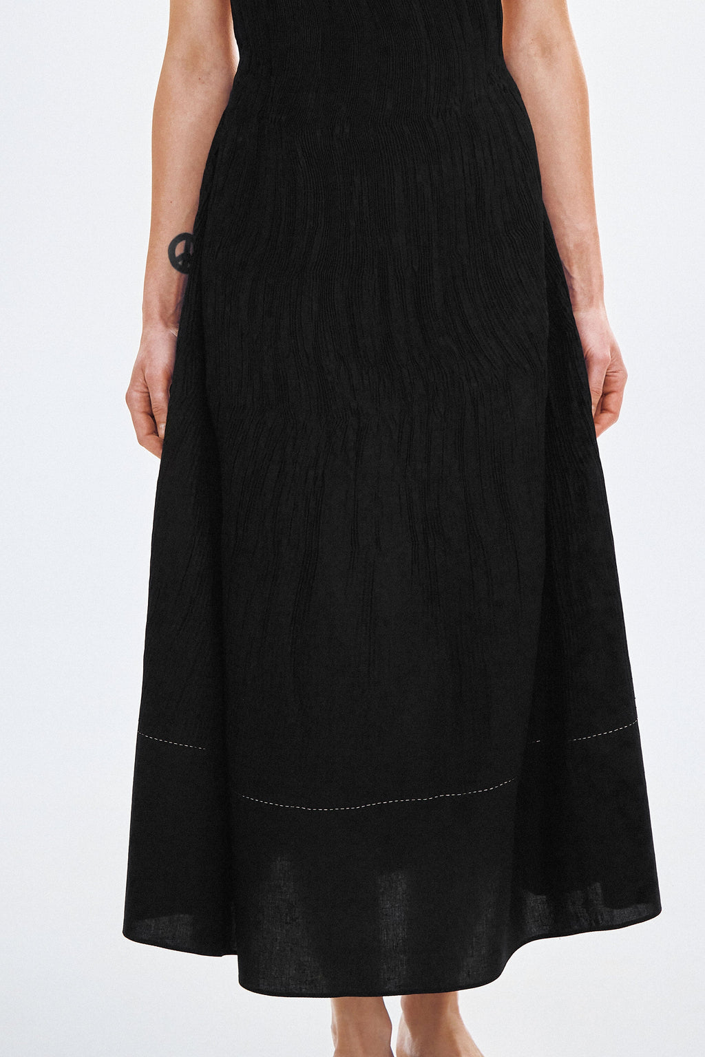 Handmade dress with gold knots