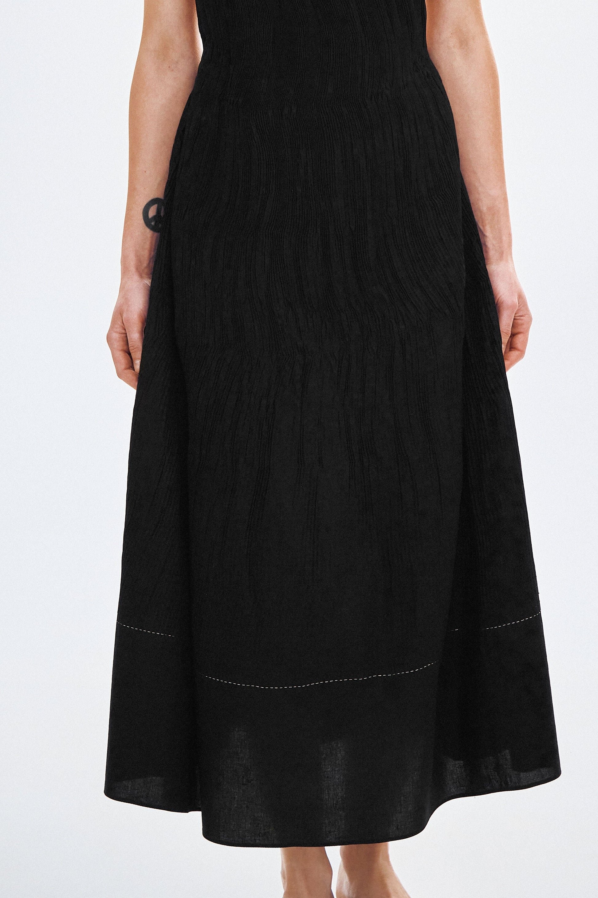 Handmade dress with gold knots