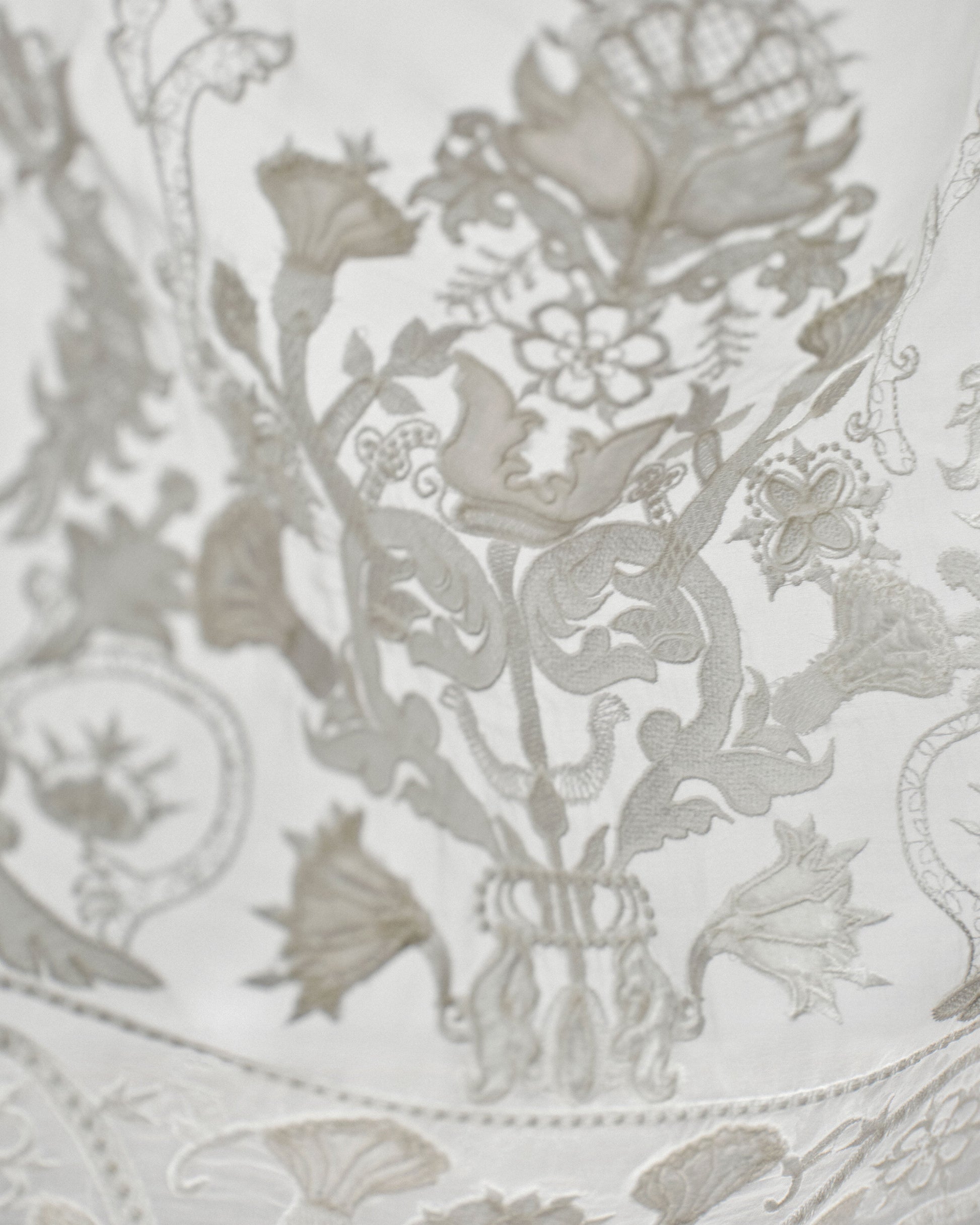 Milk embroidered shawl