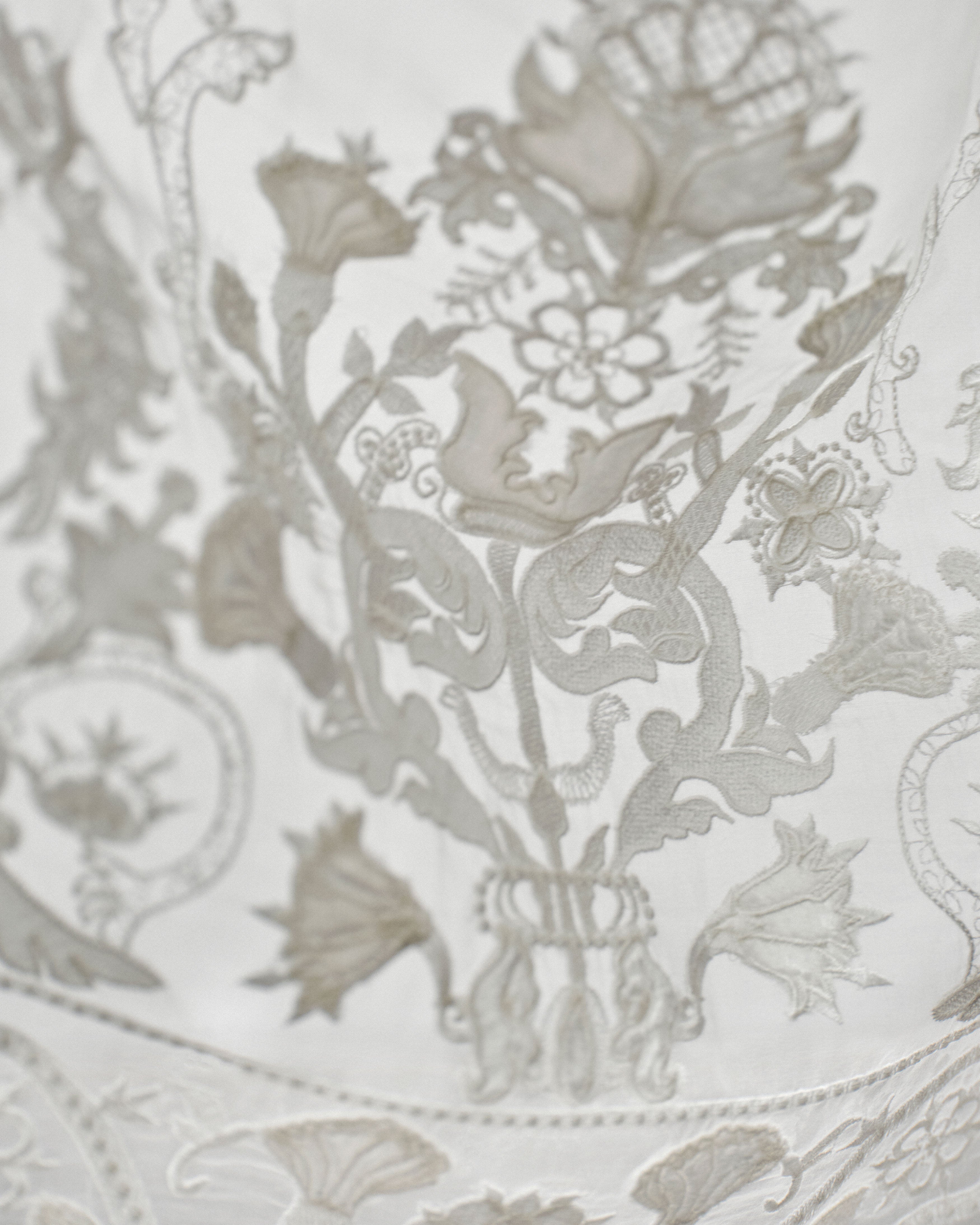 Milk embroidered shawl