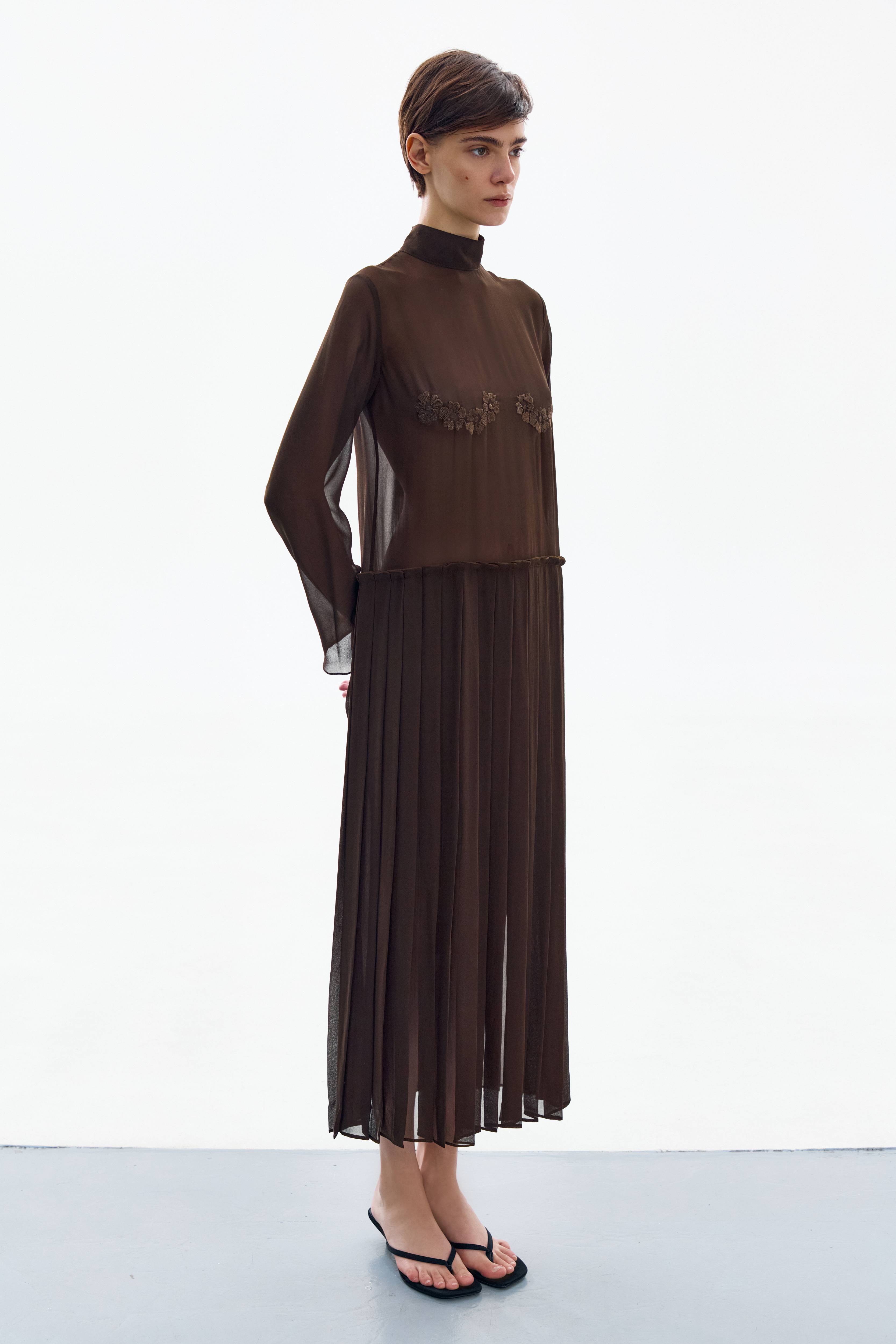 Brown Blossom Dress