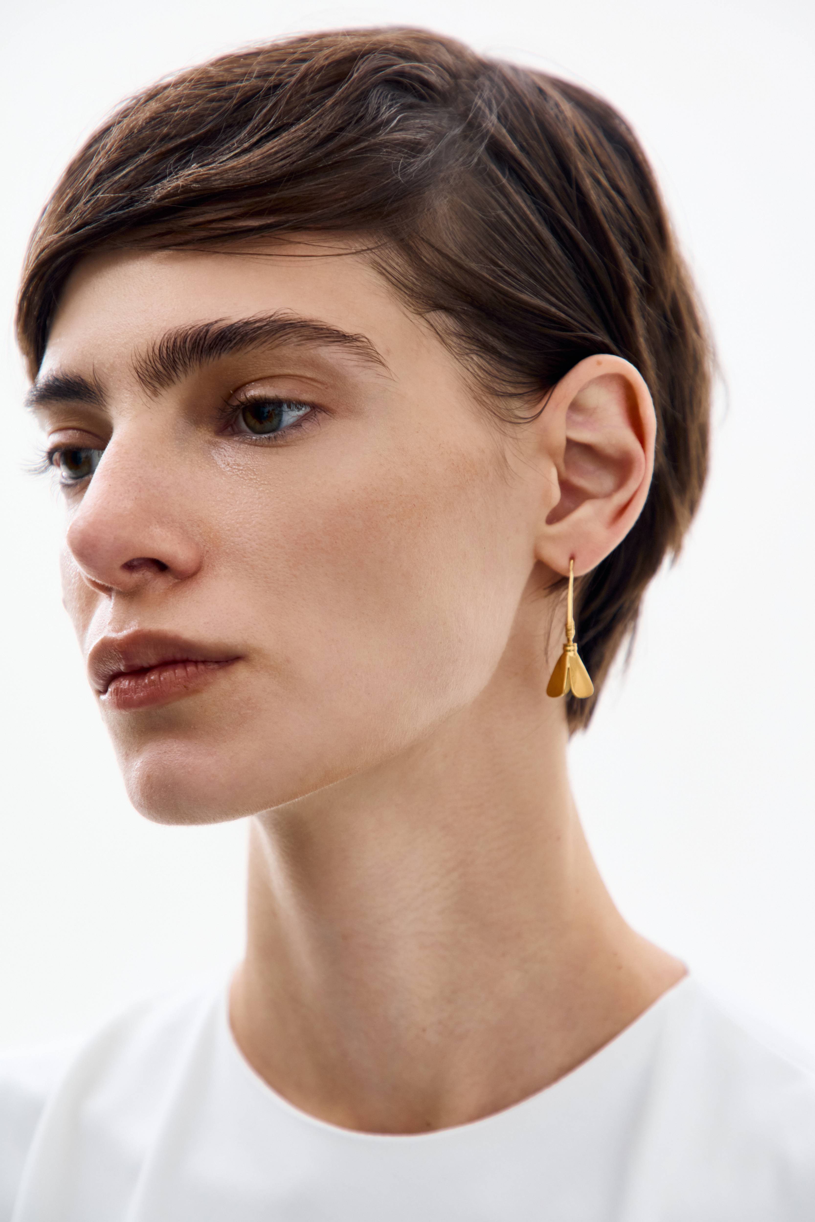 Gold Petal Earrings