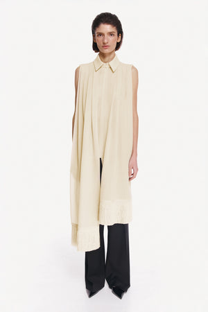 SHIRT SCARF WITH SILK FRINGE