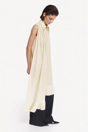 SHIRT SCARF WITH SILK FRINGE