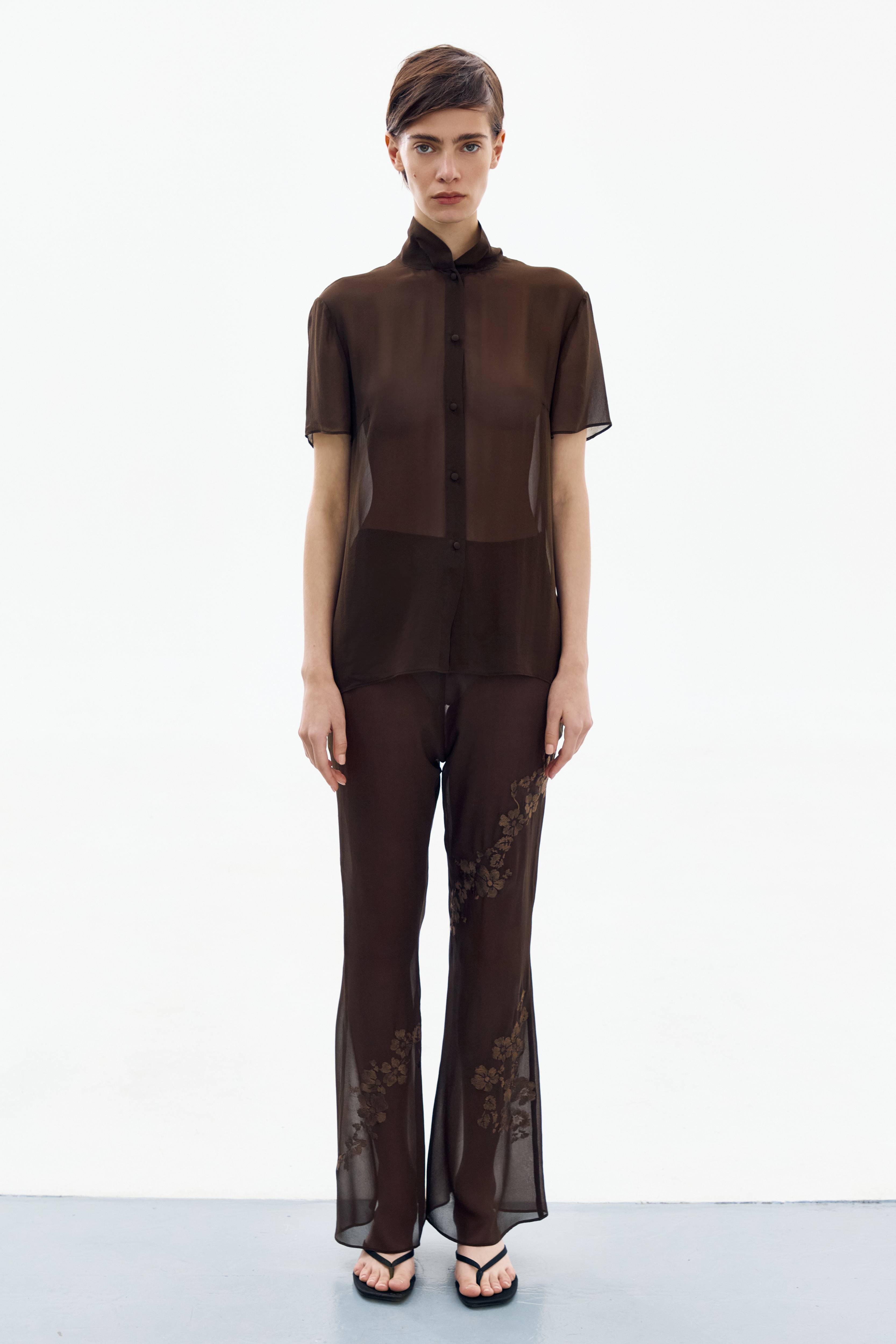 Brown Flora Pants