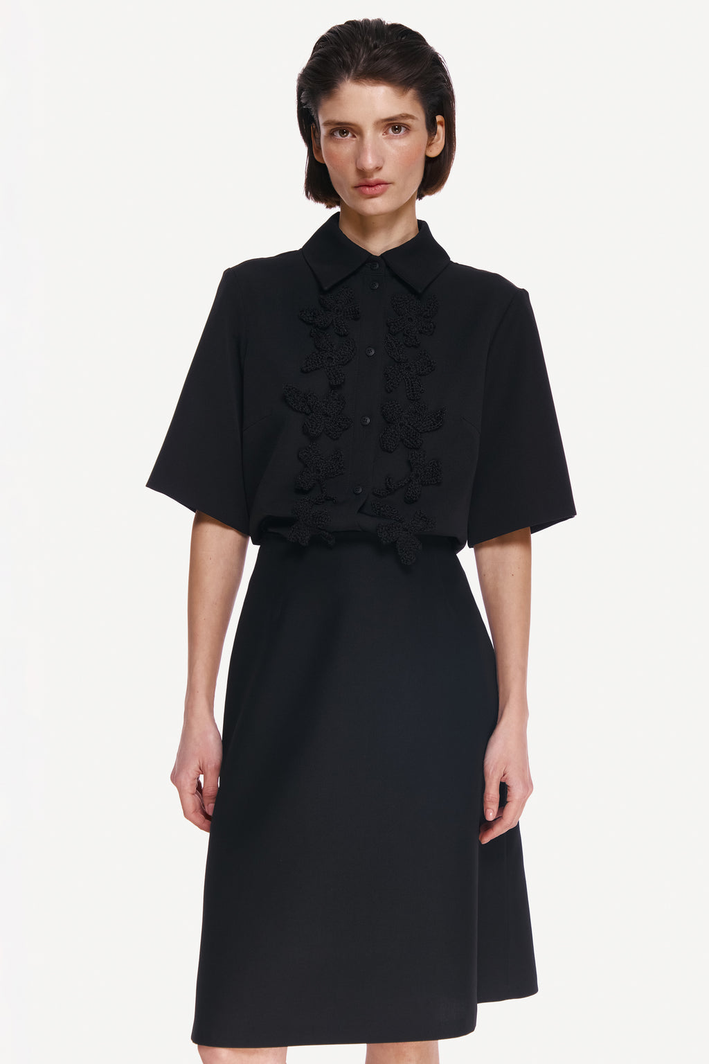 WOOL SILK A-LINE SKIRT
