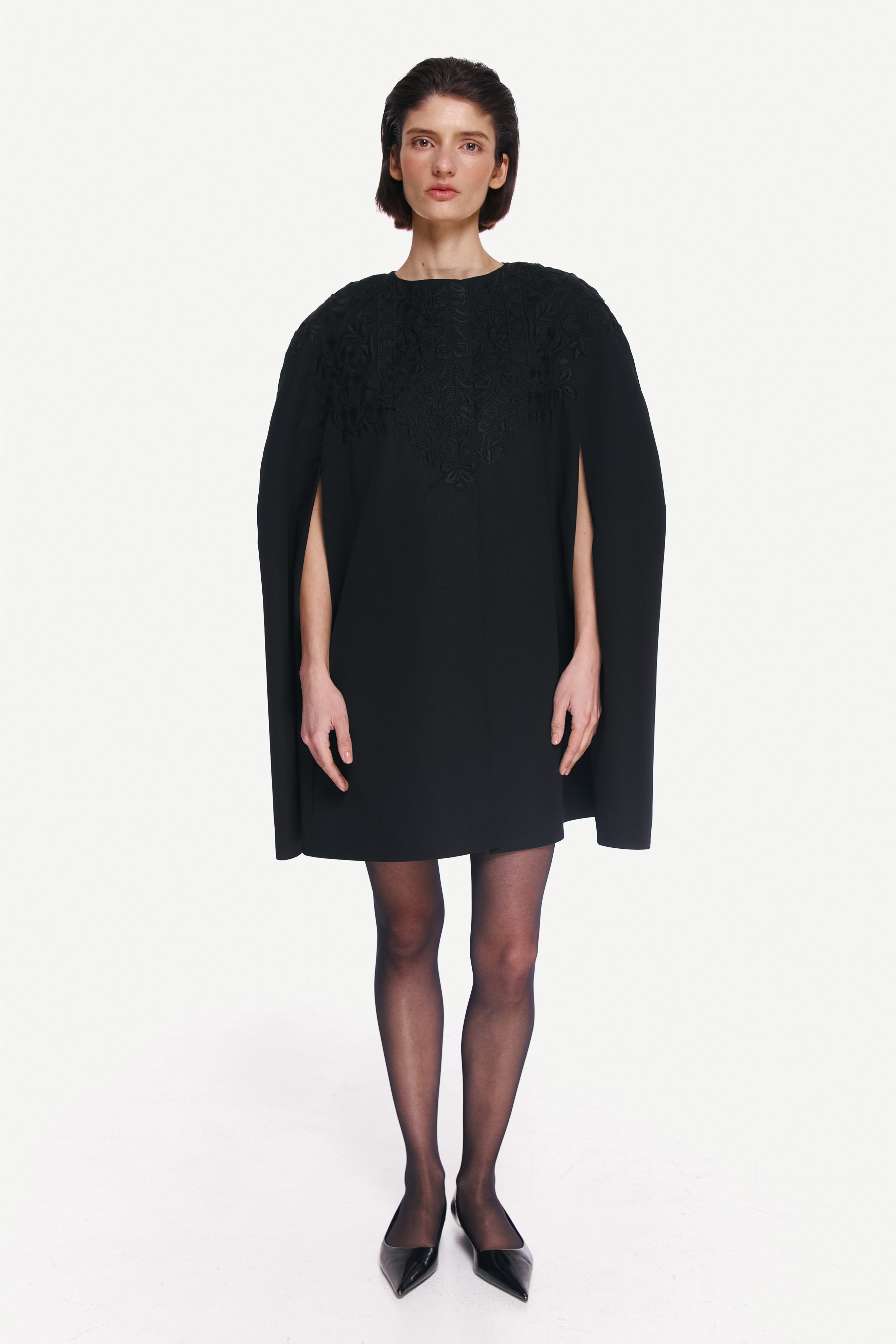 embroidered poncho dress R & M Richards Women's Sequin Lace Poncho Dress, Mauve, 8