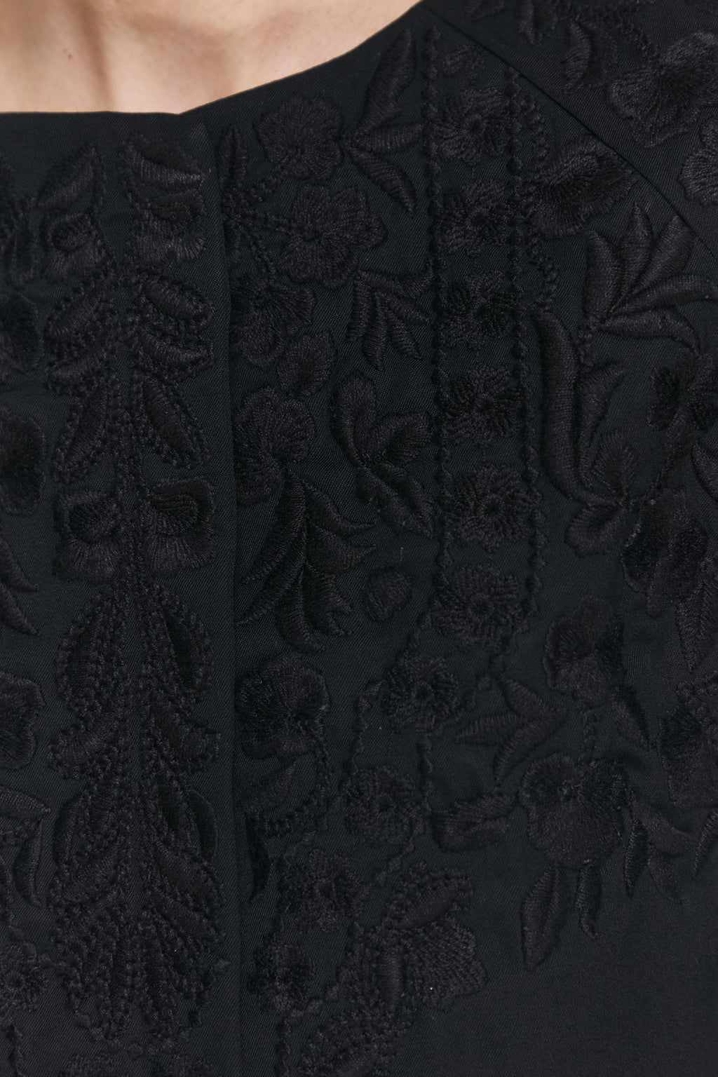 EMBROIDERED WOOL-SILK PONCHO