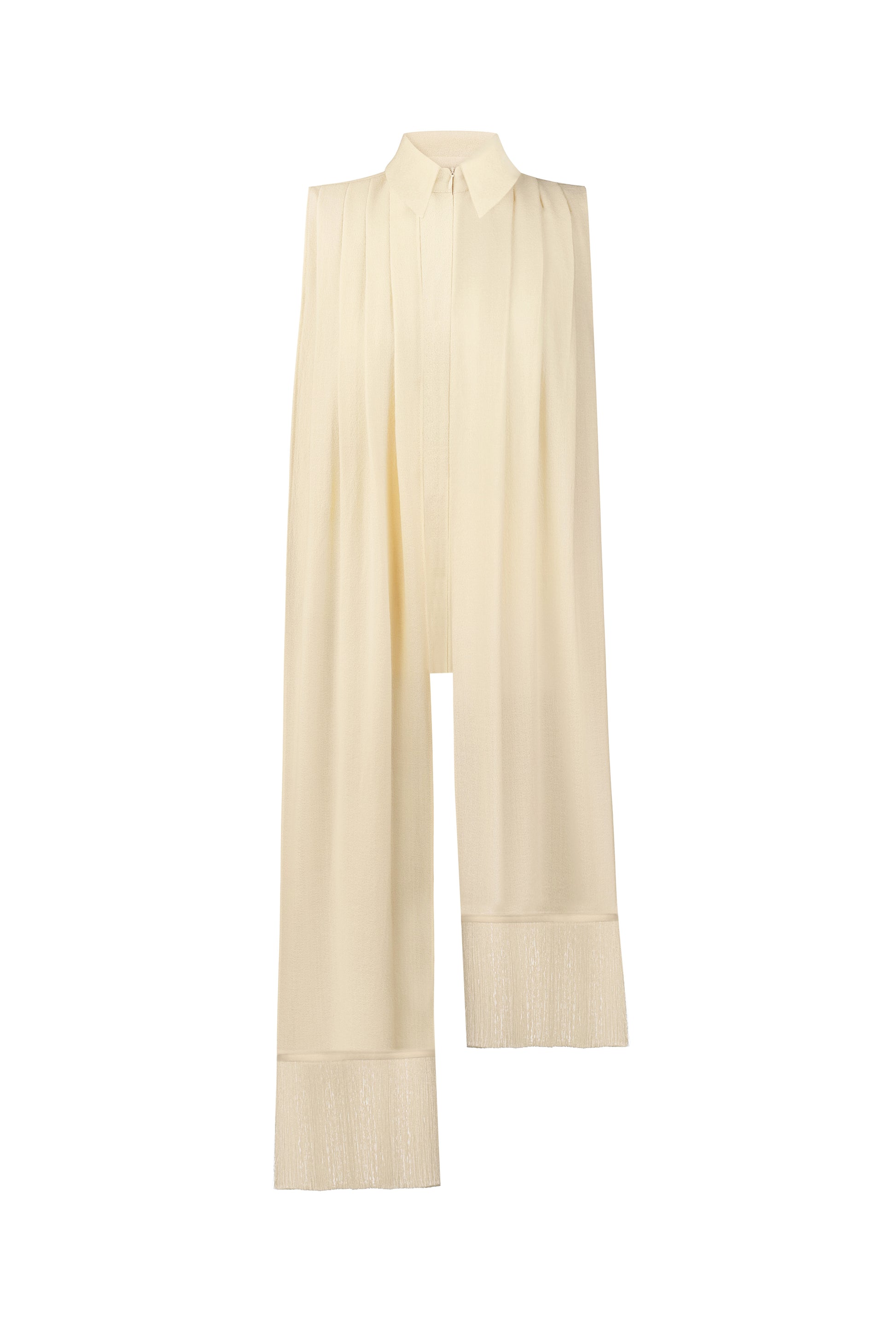 SHIRT SCARF WITH SILK FRINGE