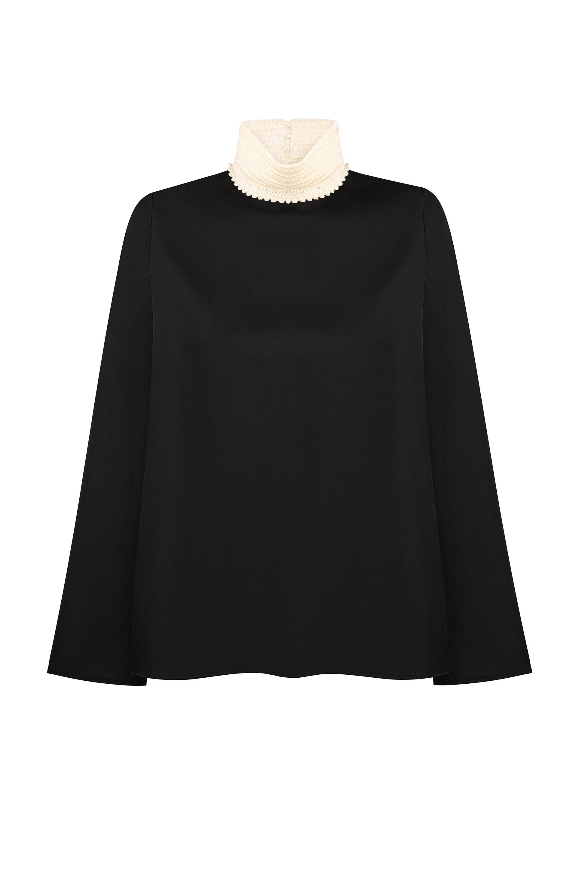 SHIRT WITH KNITTED STAND