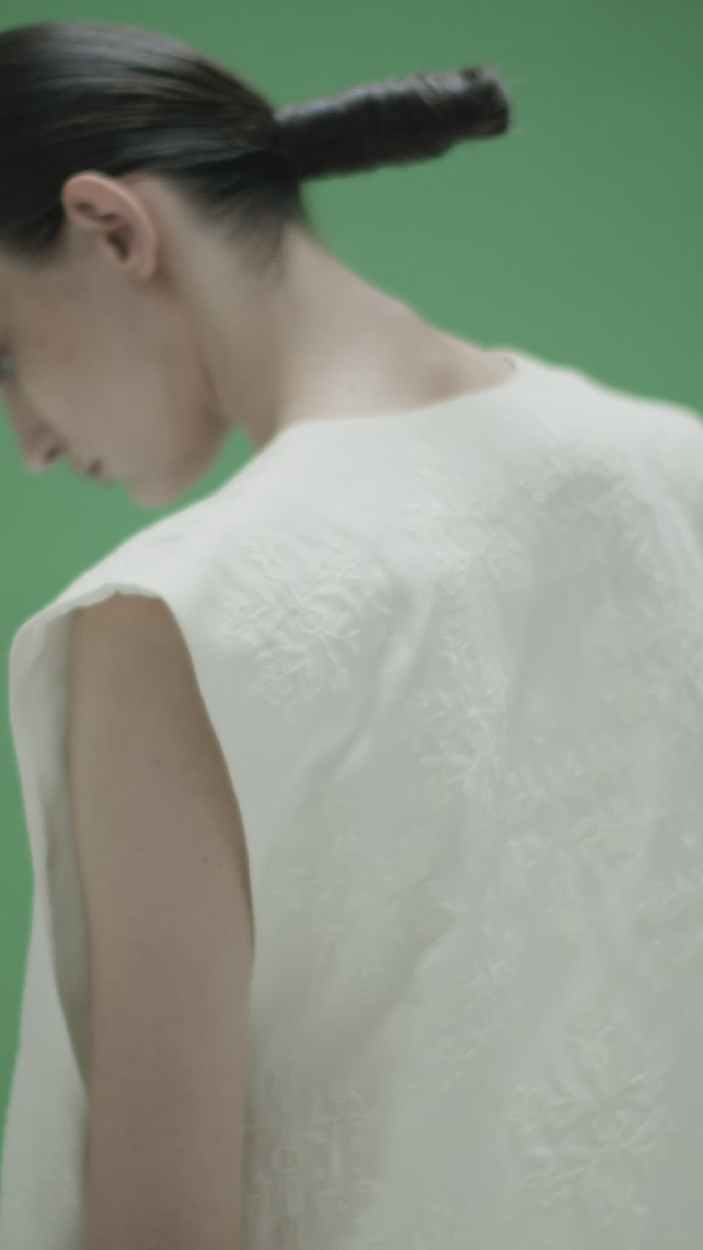 Milk embroidered vest